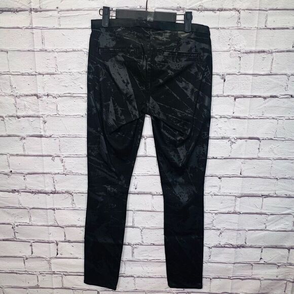 Helmut Lang Womens Black Marble Twill Skinny Ankle Pants Size 27 - Picture 2 of 11